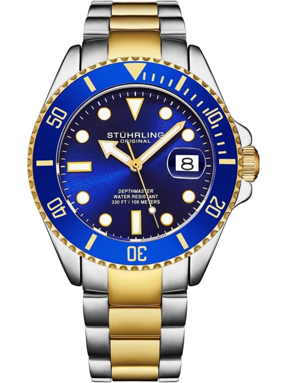 Men's Dive Watch - Swiss Quartz, Two-Tone Stainless Steel, 100M Water Resistant